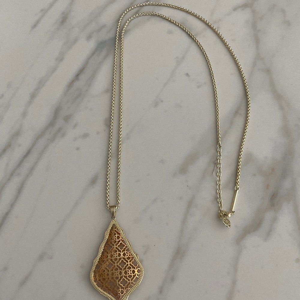 Kendra Scott long gold and bronze necklace